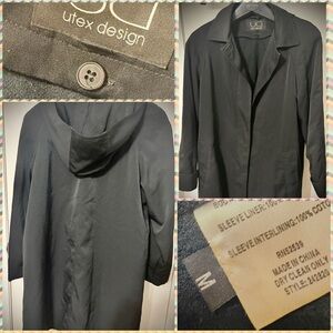 Utex Design Ladies Black Hooded Coat